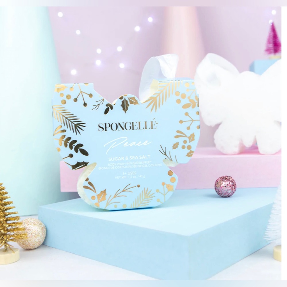 NWT Spongelle Angel Peace Sugar and Sea Salt Body Wash Infused Buffer. 5+ Uses